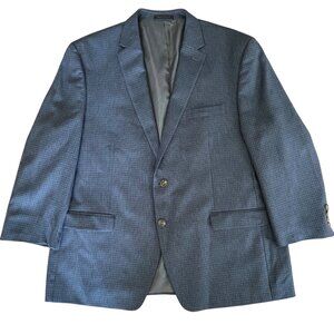 Chaps Blazer Mens 50R Blue Houndstooth 2 Button Sportcoat Jacket